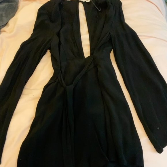 Open Front & Back Romper with Tie Waist - Picture 3 of 5